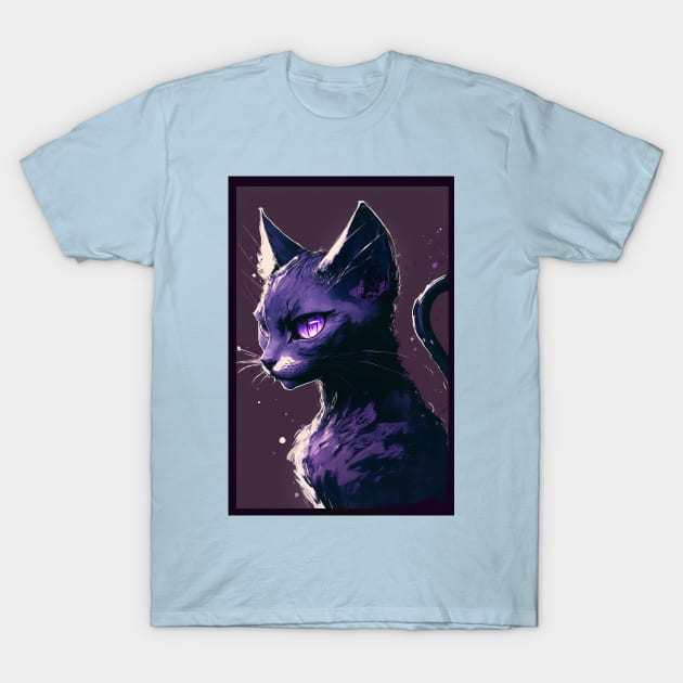 Purple Kitty T-Shirt by ProjectAI